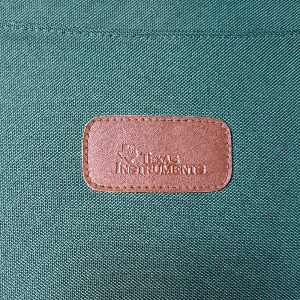 Vintage Leeds Green Brown Padfolio Zip Around Texas Instrument Monogrammed